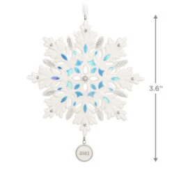 Hallmark Snowflake 2023 Porcelain Ornament -Hallmark online Shop White Blue and Silver Snowflake Keepsake Ornament 1999QGO2957 03