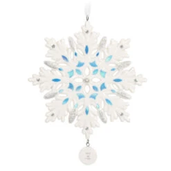Hallmark Snowflake 2023 Porcelain Ornament -Hallmark online Shop White Blue and Silver Snowflake Keepsake Ornament 1999QGO2957 06