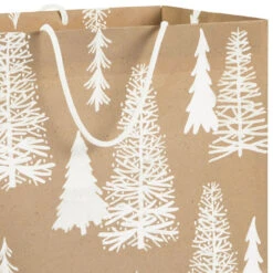 Hallmark Christmas Kraft 8-Pack Holiday Gift Bags, Assorted Sizes And Designs -Hallmark online Shop White on Kraft Paper Assortment Christmas Gift Bags 5XGB1417 04