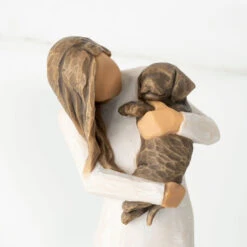 Willow Tree Adorable You Dark Brown Dog Figurine, 7.5" 7 Willow Tree Adorable You Dark Brown Dog Figurine, 7.5" -Hallmark online Shop Willow Tree Adorable You Dark Dog Figurine 28040 03