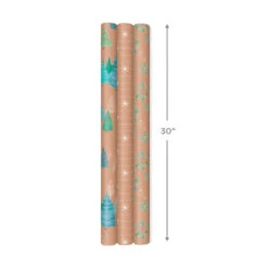 Hallmark Winter Nature Kraft Prints 3-Pack Christmas Wrapping Paper, 90 Sq. Ft. -Hallmark online Shop Winter Nature 3Pack Christmas Wrapping Paper 5JXW1051 04
